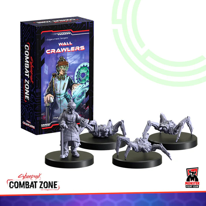 Detailed image of Combat Zone Wall Crawlers miniatures featuring Edgerunners Claws Gangers from Monster Fight Club.