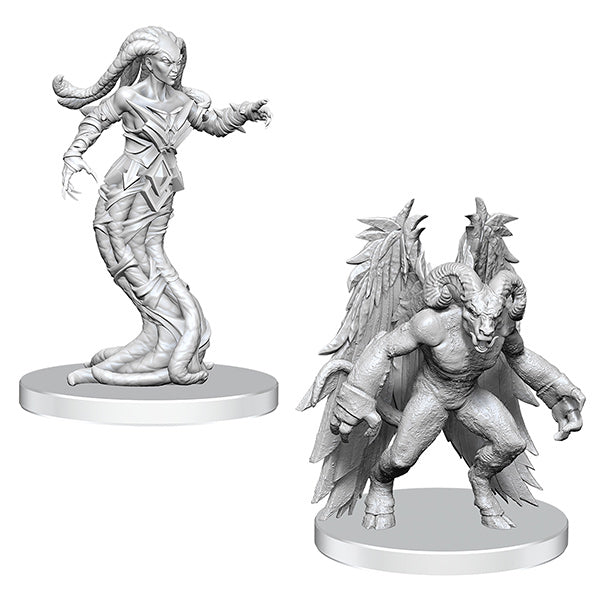 Pathfinder: Deepcuts Unpainted Miniatures - W27 Gylou (Handmaiden Devil) & Ferrugon (Rust Devil)