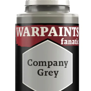 The Army Painter Warpaints Fanatic Company Grey acrylic paint in 18ml bottle, featuring the paint's label and color cap.