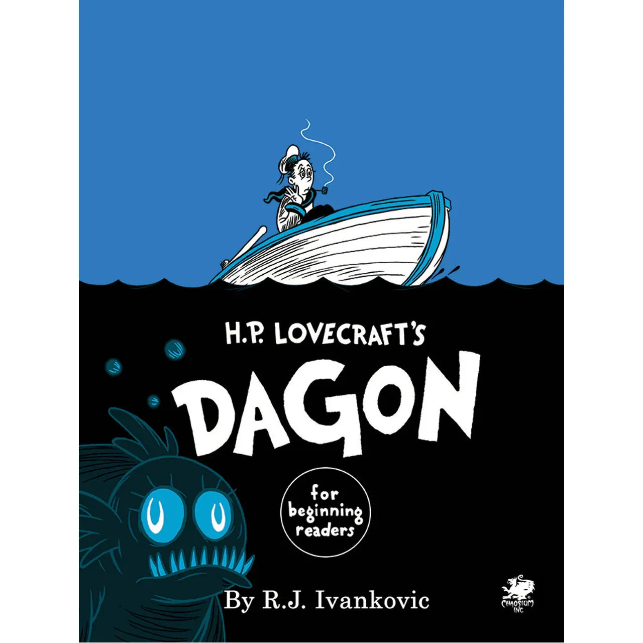 Children's book titled H.P. Lovecraft's Dagon for Beginning Readers, published by Studio 2 Publishing, showing colorful cover art.