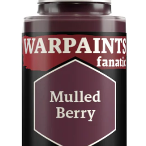 The Army Painter Warpaints Fanatic acrylic paint in Mulled Berry, 18ml bottle with vibrant deep red color and label visible.