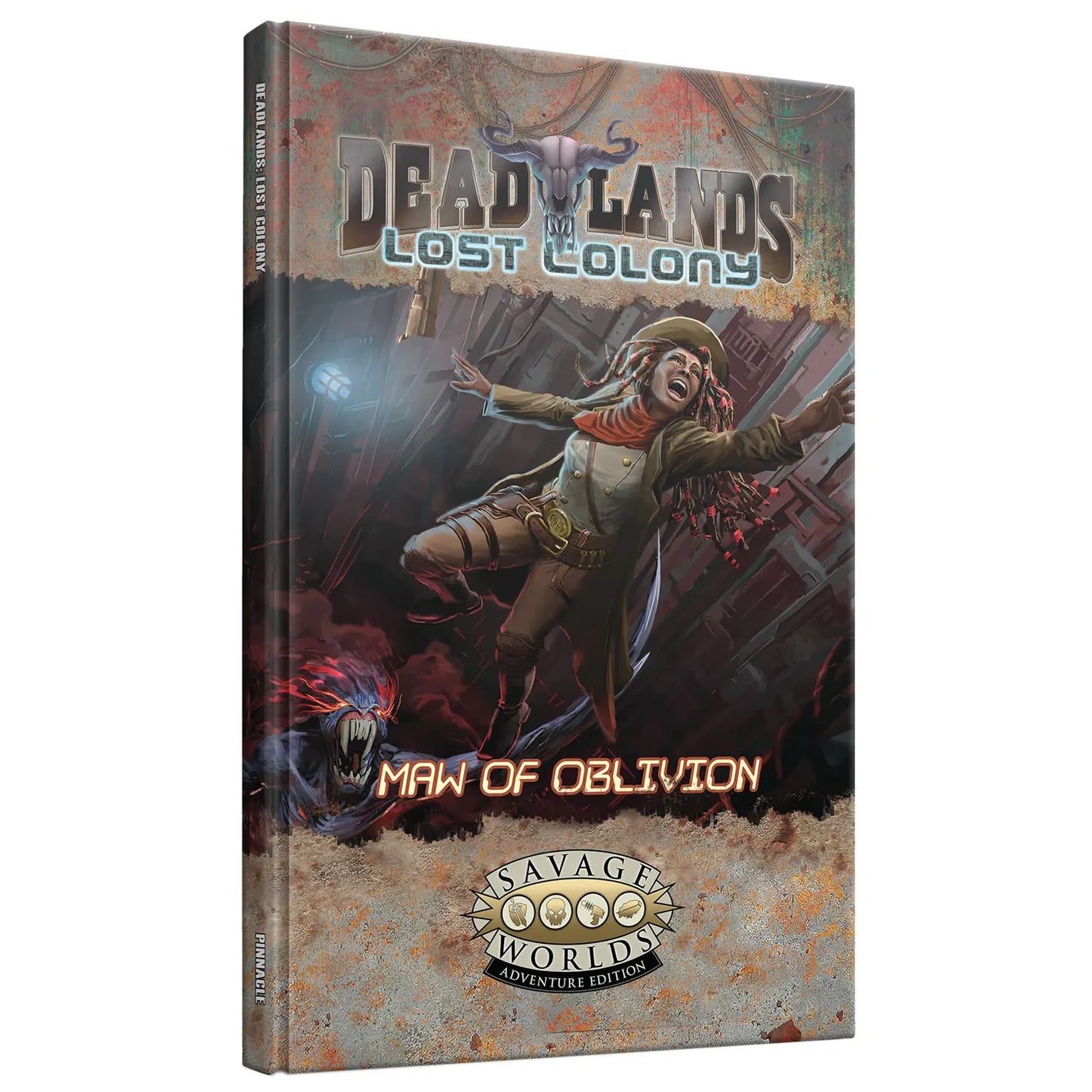 Deadlands Lost Colony Maw of Oblivion RPG book by Studio 2 Publishing, featuring cover art with alien landscapes and dark sci-fi themes.