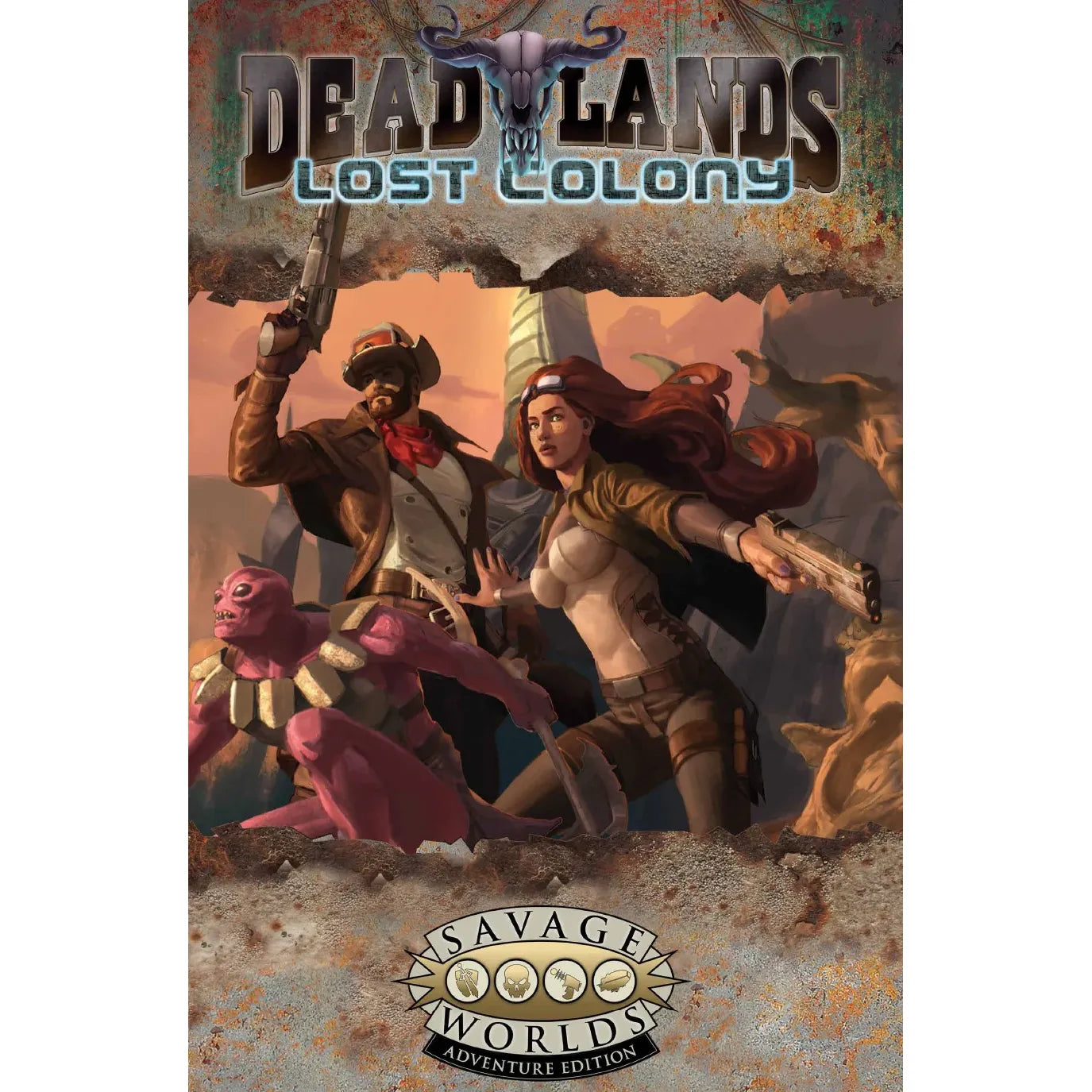 Deadlands: Lost Colony RPG book by Studio 2 Publishing featuring cover art with sci-fi and Western themes.