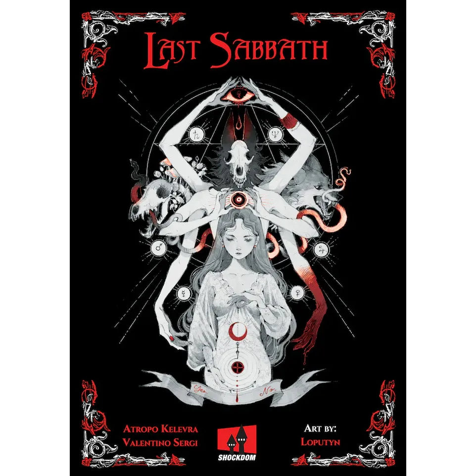 Last Sabbath: The Witches RPG core rulebook by Studio 2 Publishing, featuring cover art and interior pages of this solo and co-op tabletop game.