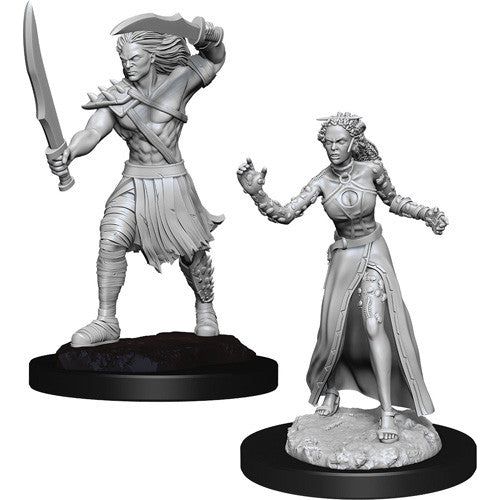 Unpainted Wizkids Magic: The Gathering Vampire Lacerator and Vampire Hexmage miniatures, ready for painting and tabletop gaming.