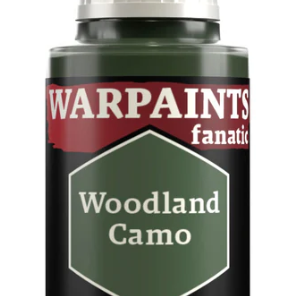 The Army Painter Warpaints Fanatic acrylic paint in Woodland Camo, 18ml bottle, suitable for miniature and model painting.