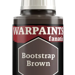 The Army Painter Warpaints Fanatic acrylic paint in Bootstrap Brown 18ml bottle, showing the paint container and label.