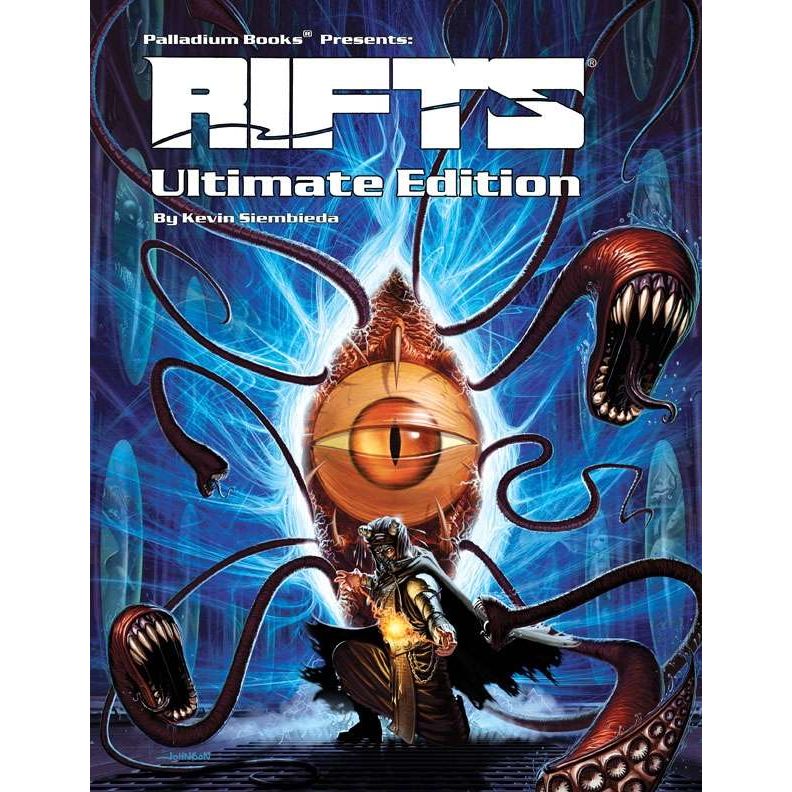 Hardcover Rifts RPG: Ultimate Edition book by Studio 2 Publishing, featuring detailed cover art and a sturdy binding.