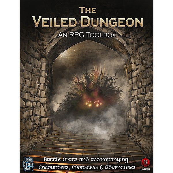 Loke Battle Mats RPG Toolbox: The Veiled Dungeon game set with map tiles, tokens, and accessories for tabletop role-playing games.