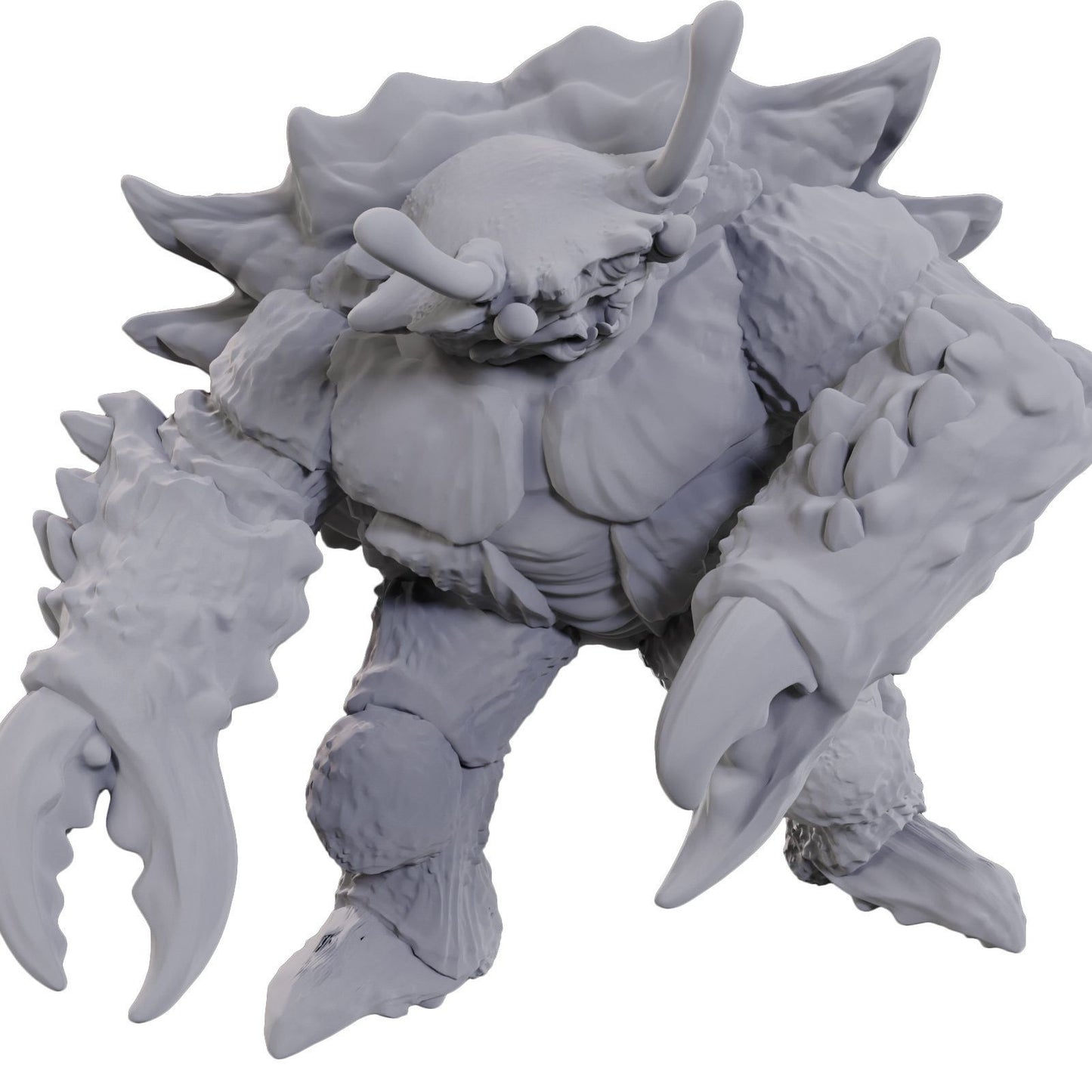 Unpainted Crabfolk miniature from D&D Nolzur's Marvelous Unpainted Miniatures by Wizkids, featuring detailed crab creature sculpture.