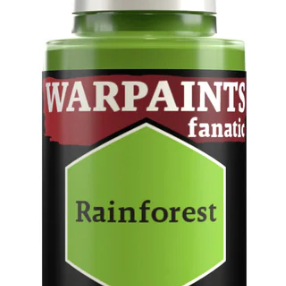 The Army Painter Warpaints Fanatic Rainforest acrylic paint in 18ml bottle, vibrant green and brown shades for miniature models.