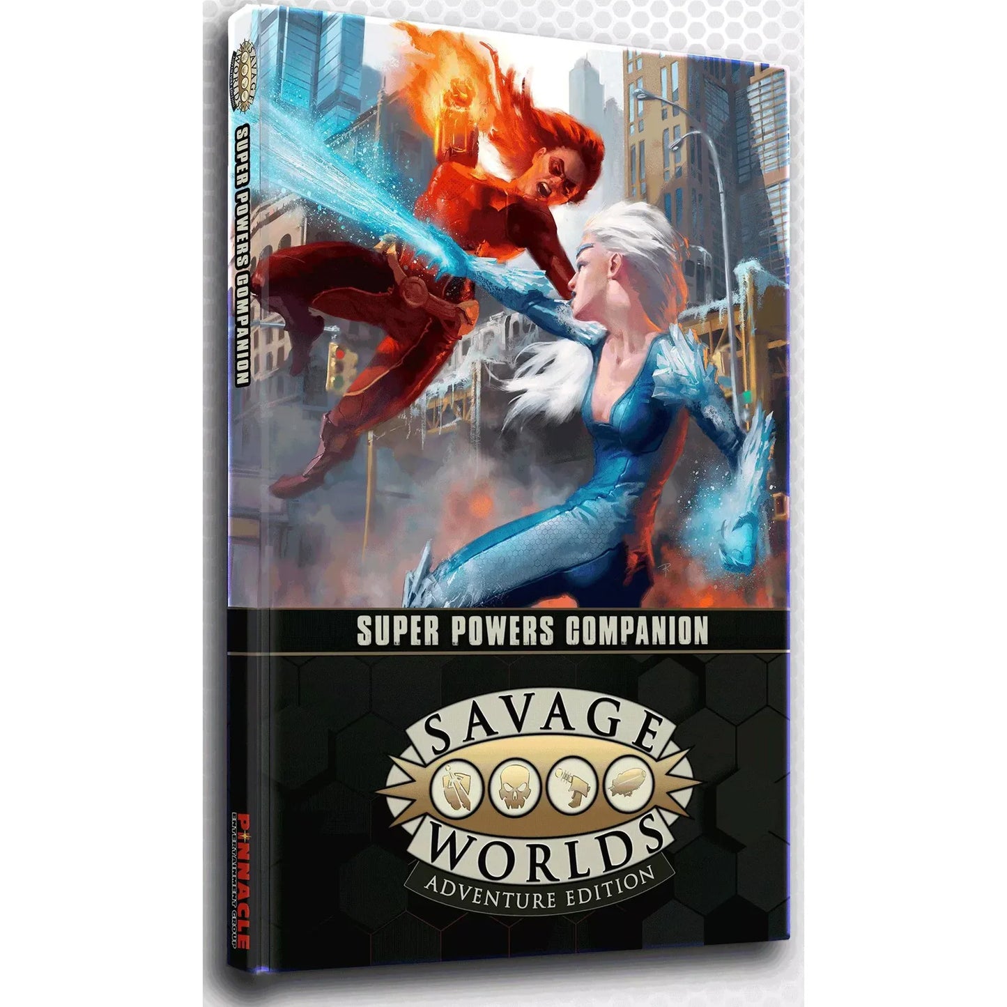 Savage Worlds Adventure Edition Super Powers Companion book by Studio 2 Publishing, featuring cover art and interior pages.