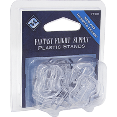 Plastic token stands for tabletop games by Fantasy Flight Games, used to hold and display game tokens or markers.