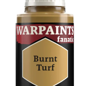 The Army Painter Warpaints Fanatic acrylic paint bottle labeled Burnt Turf, 18ml, with dark earthy green color visible in the image.