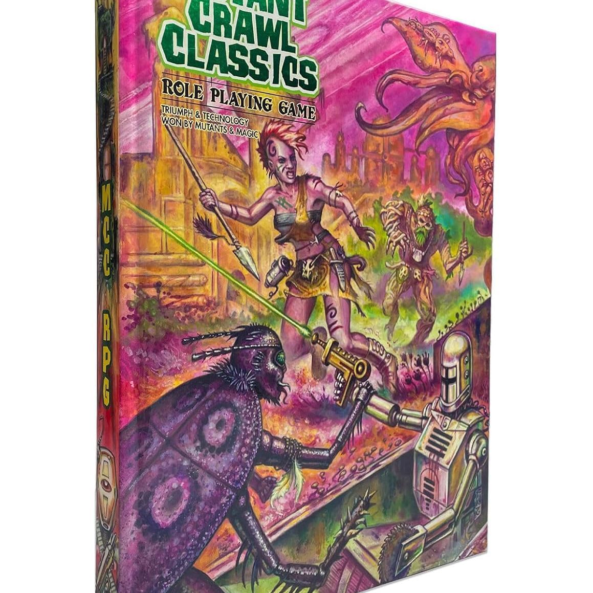 Hardcover MCC Core Rulebook for RPG by Goodman Games, featuring detailed cover art and text on the front.