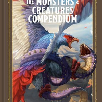Dungeons & Dragons Monsters & Creatures Compendium book by Penguin Random House featuring colorful fantasy monster illustrations.
