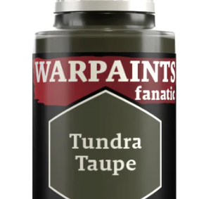 The Army Painter Warpaints Fanatic acrylic paint in Tundra Taupe 18ml bottle, suitable for miniature painting and modeling projects.