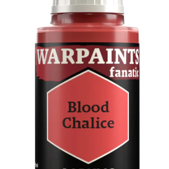 The Army Painter Warpaints Blood Chalice acrylic paint in an 18ml bottle with a dark red color and label visible.