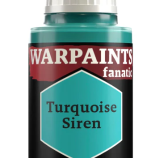 The Army Painter Warpaints Fanatic acrylic paint in Turquoise Siren, 18ml bottle, with vibrant turquoise color visible in the image.