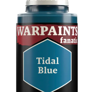 The Army Painter Warpaints Fanatic Tidal Blue acrylic paint in 18ml bottle, featuring a vibrant blue color for miniature models.