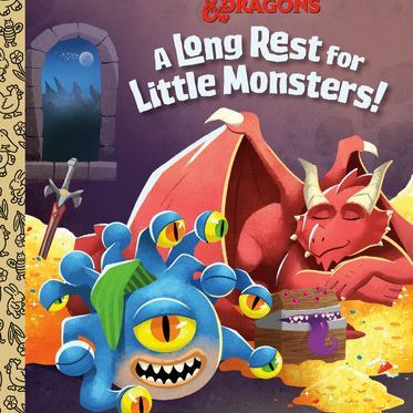 Cover of Little Golden Books' "A Long Rest for Little Monsters!" Dungeons & Dragons-themed children's book with colorful monster illustrations.