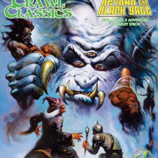 Beyond the Black Gate RPG book by Goodman Games, featuring cover art of a dark fantasy scene with medieval characters.