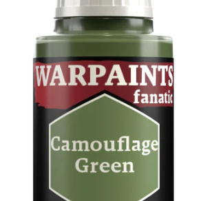 The Army Painter Warpaints Fanatic camouflage green acrylic paint in 18ml bottle, suitable for miniatures and model painting.