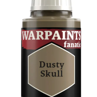 The Army Painter Warpaints Fanatic Dusty Skull acrylic paint bottle for miniature painting, 18ml size.