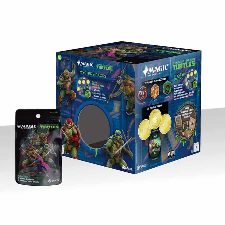 Sirius Dice Teenage Mutant Ninja Turtles Treasure Packs featuring colorful collectible dice and TMNT themed designs.