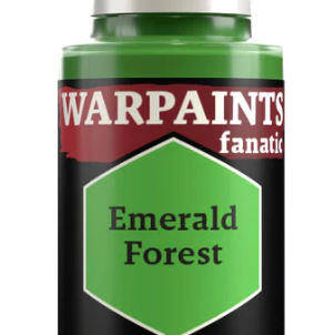 The Army Painter Warpaints Fanatic acrylic paint bottle labeled Emerald Forest, 18ml, with a green and black color scheme.