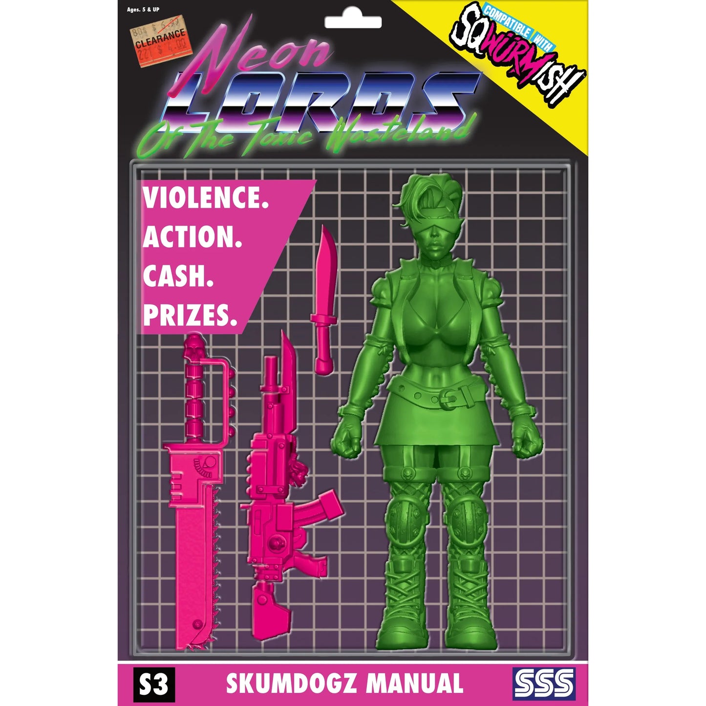 Neon Lords of the Toxic Wasteland Skumdogz Manual RPG book by Studio 2 Publishing with colorful cover art.