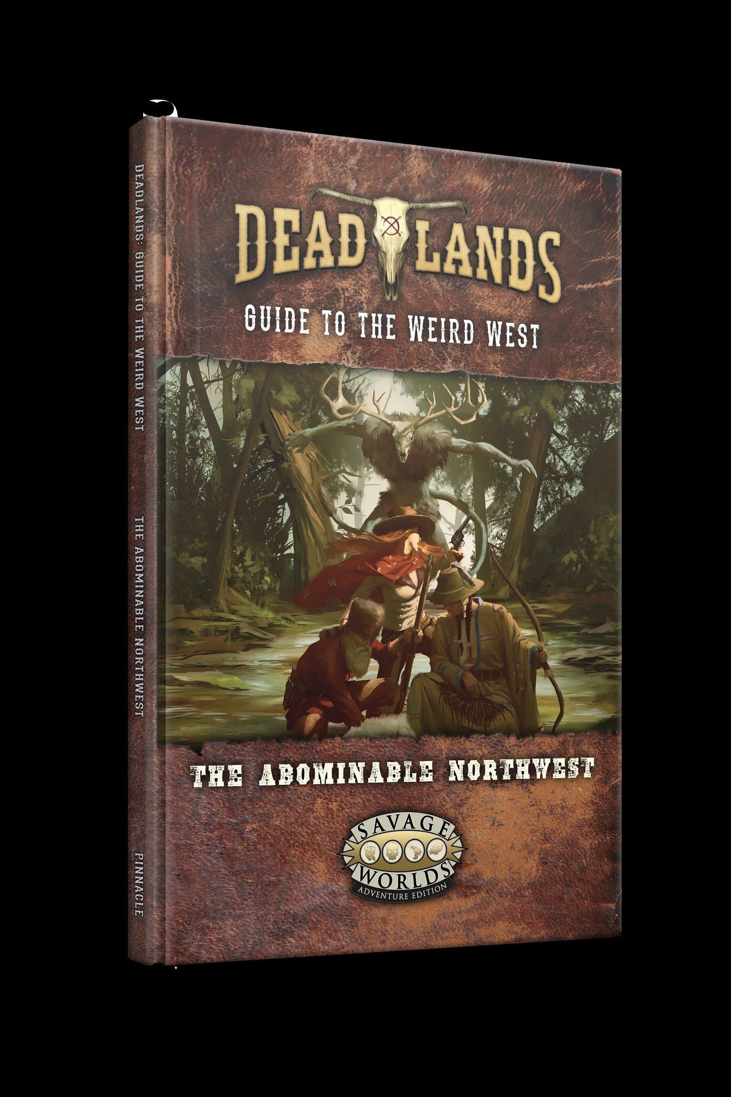 Deadlands: The Weird West guidebook by Studio 2 Publishing, featuring artwork and text about the Abominable Northwest in the RPG setting.