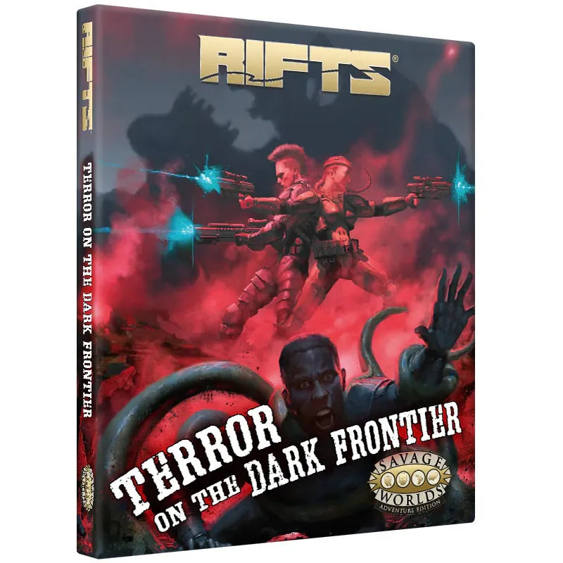 Studio 2 Publishing Rifts for Savage Worlds North America boxed set book with detailed cover art for RPG adventures.