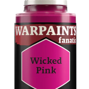 The Army Painter Warpaints Fanatic Wicked Pink acrylic paint in 18ml bottle, showing the vibrant pink color and label.