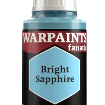 The Army Painter Warpaints Fanatic Bright Sapphire acrylic paint in 18ml bottle, vibrant blue color for miniature painting.