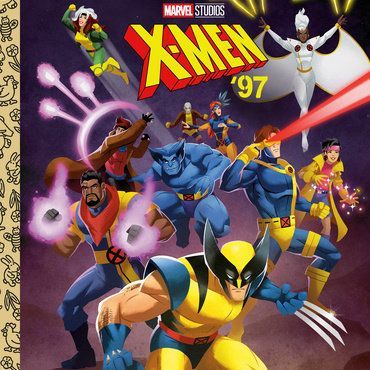 Cover of X-Men Little Golden Book by Marvel, featuring colorful Marvel superhero characters on a vibrant illustrated background.