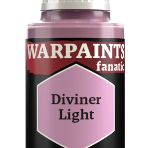 The Army Painter Warpaint Fanatic acrylic paint in Diviner Light 18ml bottle, showing the vibrant light-colored paint inside the container.