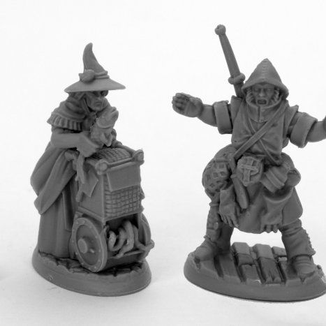Reaper Miniatures Reaper Townsfolk Fishmongers figure, detailed 28mm fantasy miniatures for tabletop gaming and dioramas.