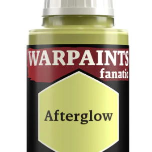 Bottle of The Army Painter Warpaints Fanatic Afterglow acrylic paint in 18ml container with vibrant green hue.