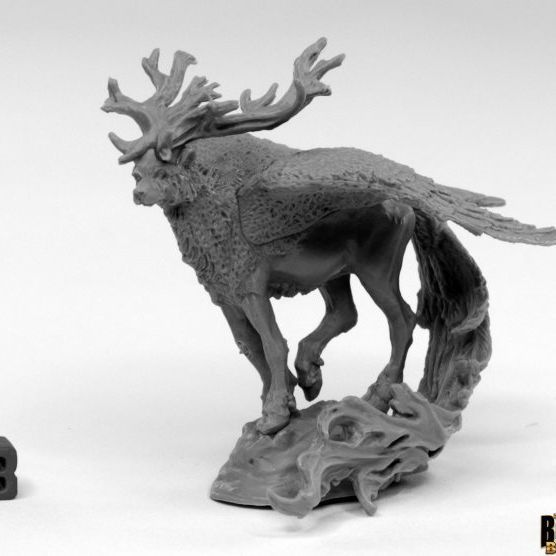 Reaper Miniatures Reaper: Spirit Beast miniature, detailed fantasy creature with skeletal features and ghostly appearance.