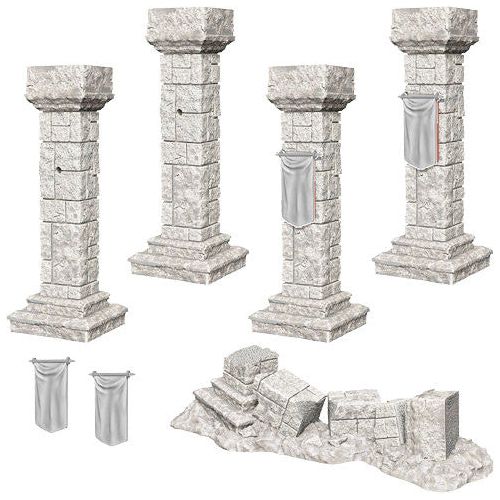 D&D: Wizkids Deep Cuts Unpainted Miniatures - W011 Pillars & Banners - TCB Games & Collectibles