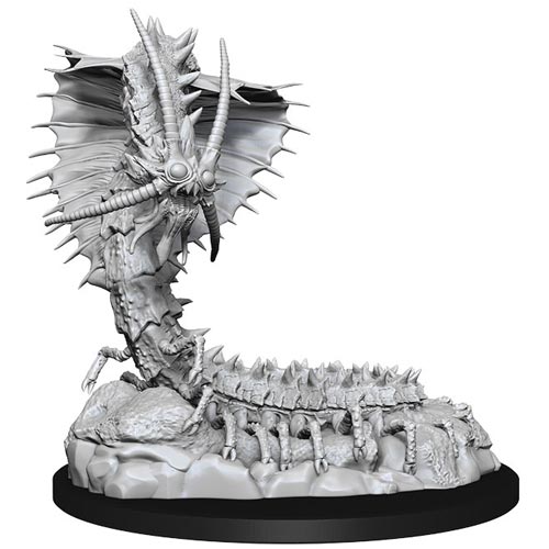 Unpainted Wizkids D&D Nolzur's Marvelous Miniature of a W14 Young Remorhaz dragon creature for tabletop gaming.