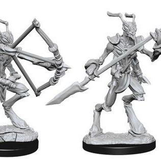 Unpainted D&D Nolzur's Marvelous Miniatures Thri-Kreen figure by Wizkids, showing detailed insectoid alien creature.