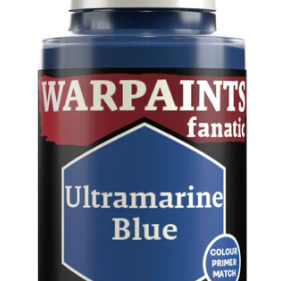 The Army Painter Warpaints Fanatic Ultramarine Blue acrylic paint in an 18ml bottle, featuring a blue cap and label.