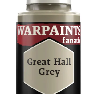 The Army Painter Warpaints Fanatic Great Hall Grey acrylic paint in 18ml bottle, featuring a grey paint container with label.