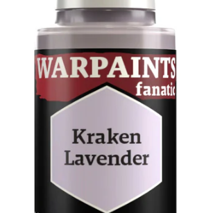 The Army Painter Warpaints Fanatic acrylic paint bottle labeled Kraken Lavender, 18ml, with purple paint inside.