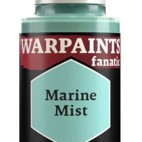 The Army Painter Warpaints Marine Mist acrylic paint in an 18ml bottle, suitable for miniature painting and modeling projects.