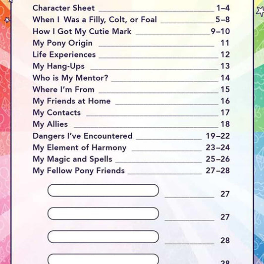 My Little Pony: Expanded Character Sheet Journal - TCB Games & Collectibles