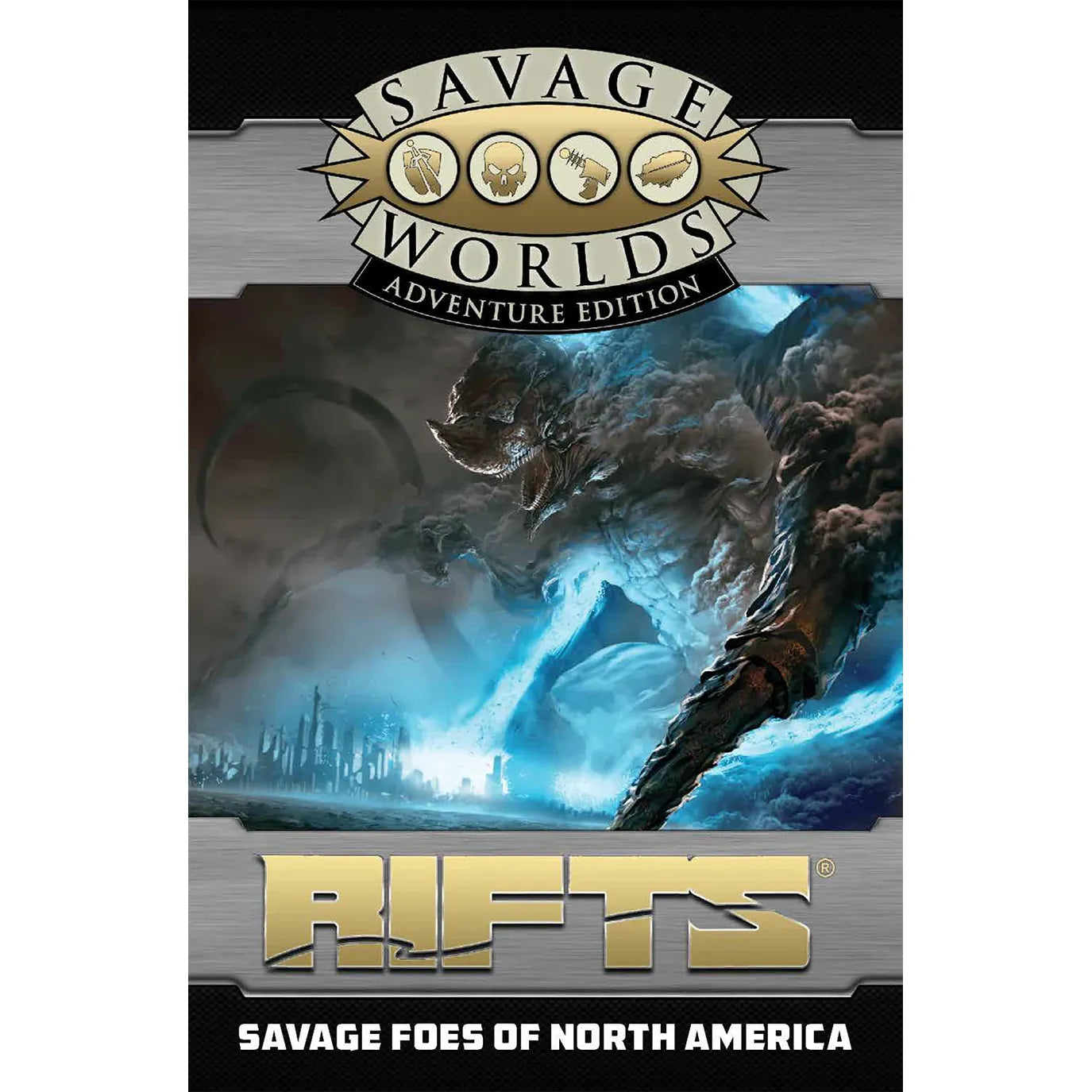 Savage Foes of North America Revised RPG book by Studio 2 Publishing, featuring cover art and interior pages for Savage Worlds SWADE.