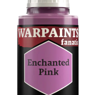 The Army Painter Warpaints Fanatic acrylic paint bottle in Enchanted Pink, 18ml, with a black cap and vibrant pink label.